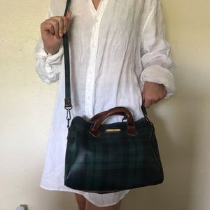 Ralph Lauren Green and Brown Crossbody Bag